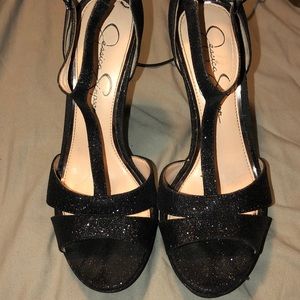 Jessica Simpson sparkly black heels